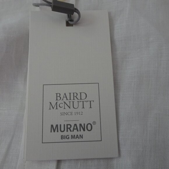 Baird McNutt Linen Button Up Shirt Big Men's Size 4XB White Luxury Resort Beach - Picture 7 of 10